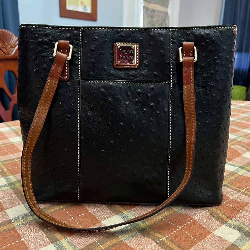 Dooney & Bourke Lexington Black Ostrich small tote